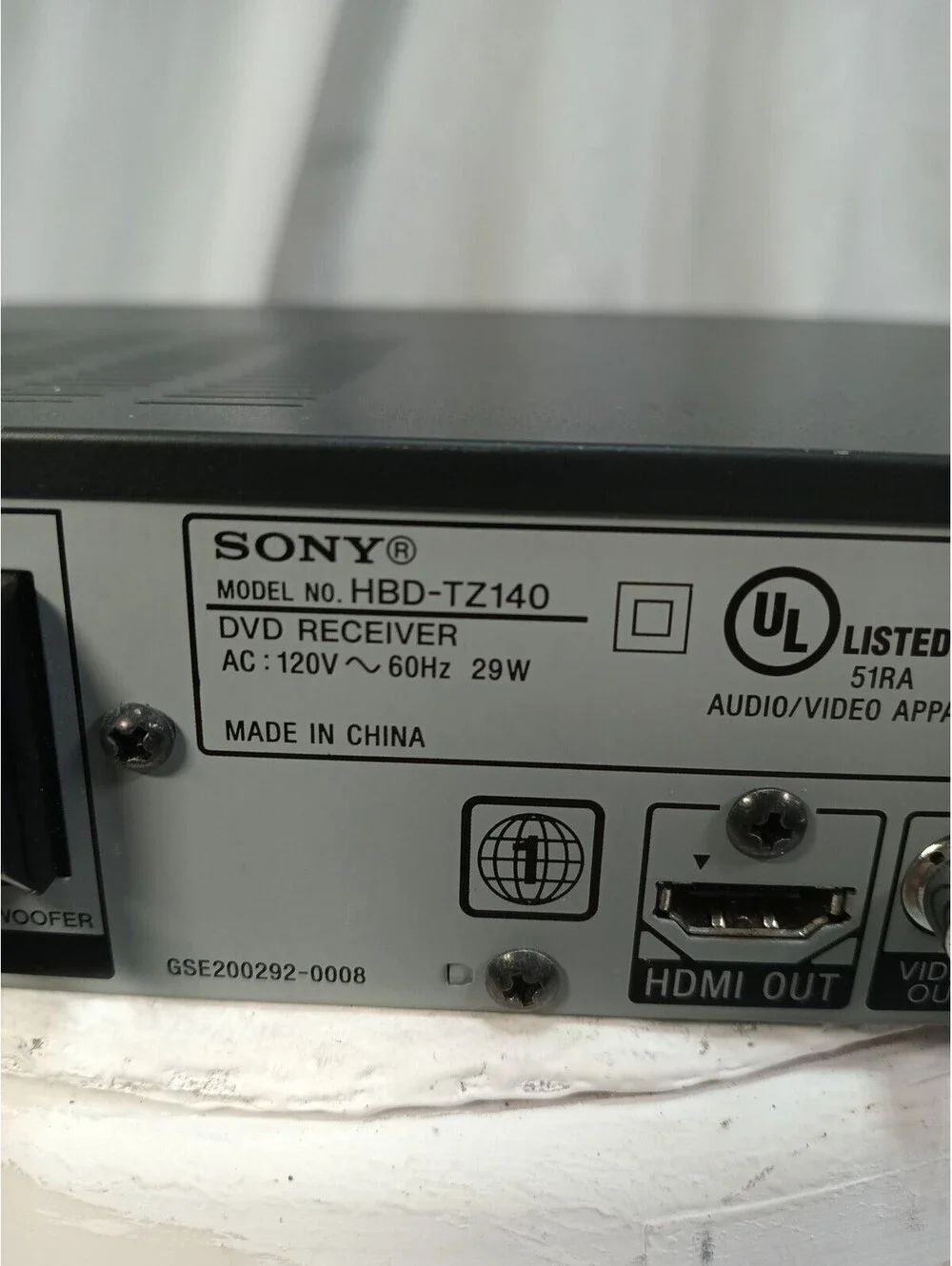 Sony HBD-TZ140 5.1ch Home Theater DVD Receiver HDMI 1080p